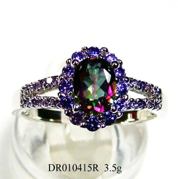 

fashion jewelry ellipse amethyst stone ring mystic main stone wedding ring copper rhodium plating dr010415r 253b8831776, Silver