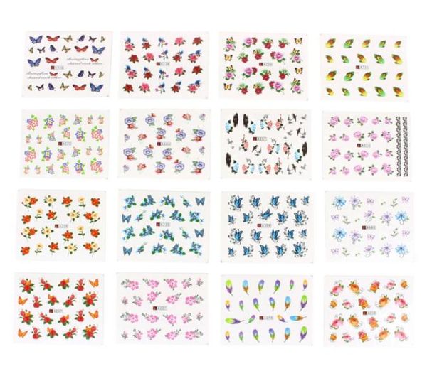 

whole 50 sheetsset 565cm mixed flower water transfer nail stickers decals art tips decoration manicure stickers ongles2428872, Black