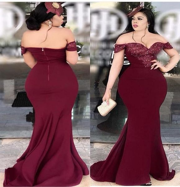 

2019 aso ebi arabic burgundy evening dresses sweetheart lace beaded prom dresses mermaid formal party second reception 2262592, Black