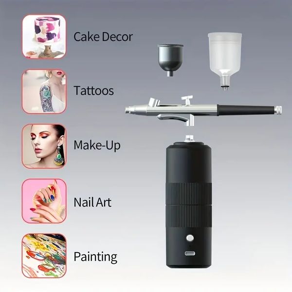 

portable model air pump paint spray gun - perfect for nail art, spray tattoo, baking, and more