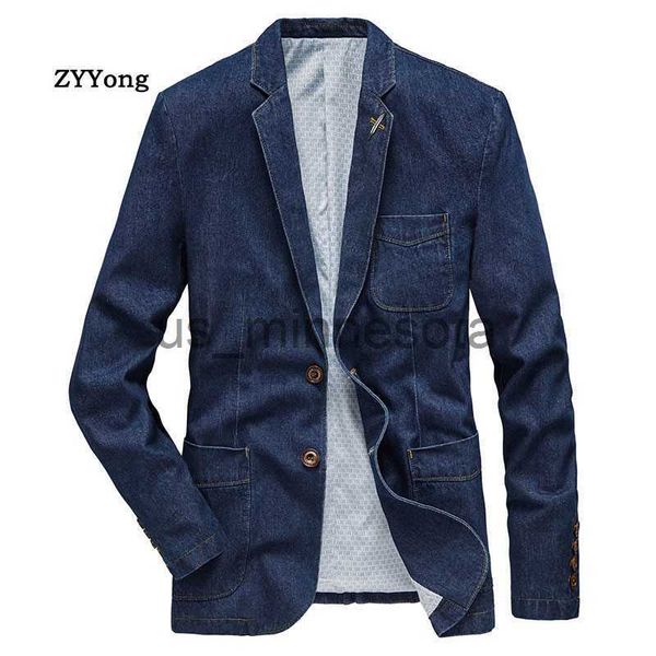 

men's jackets cotton men denim suit jacket single breasted pockets blue black casual street autumn male outwear loose plus size cowboy, Black;brown