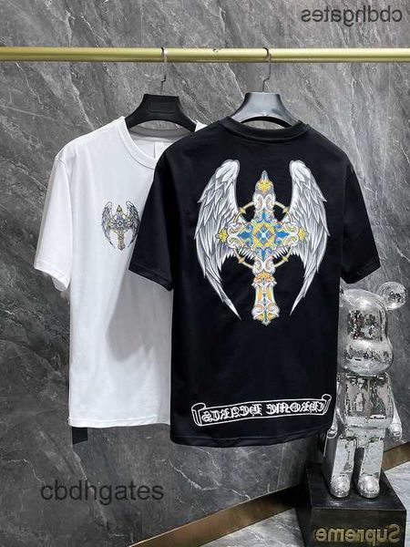 

summer shirts t shirt wings mens heartz fashion angel chromeez designer print t-shirt wrinkle round neck casual short sleeve, White;black