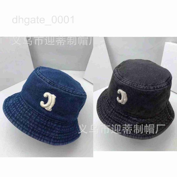 

stingy brim hats designer korean version letter washed denim fisherman hat casual versatile basin uvr0, Blue;gray