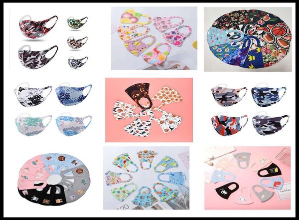 

camouflage halloween cartoon 3d design face mask for kids cover mouth mask ice silk mask antibacterial washable design mask8614705, Silver