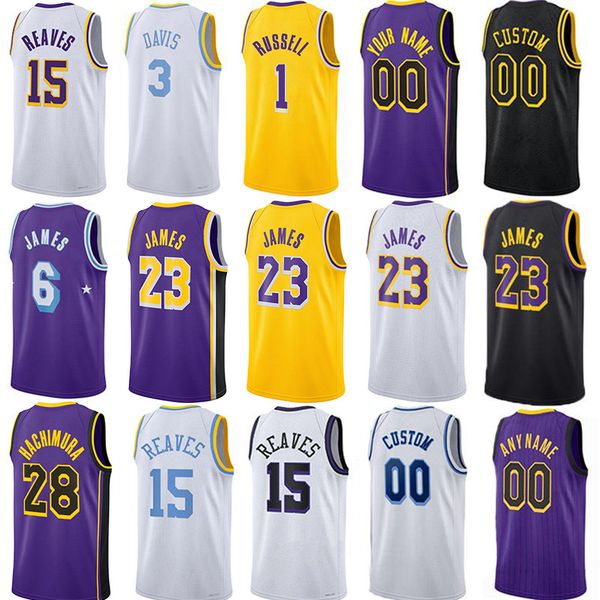 

james custom basketball jerseys austin reaves anthony 3 davis angelo russell gabe vincent jarred vanderbilt rui hachimura bryant jersey cam, Black;red