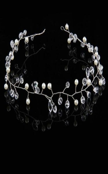 

sparkly gold silver hair jewelry crystal faux pearl tiaras hairbands for bride wedding party crowns headbands shining rhinestone h9952245