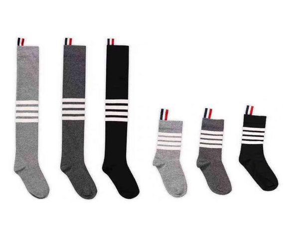 

fashion brand t b socks net red asymmetric middle tube sockings with four bars a the knee sock tb academic style knee length women's st, Black