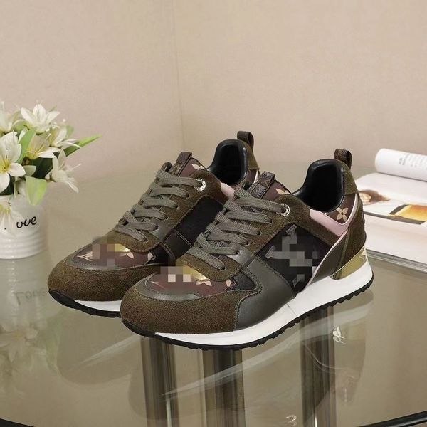 

women men run away sneakers shoes calf leather mesh mixed color trainer runner shoes tennis shoes casual sneakers, Black