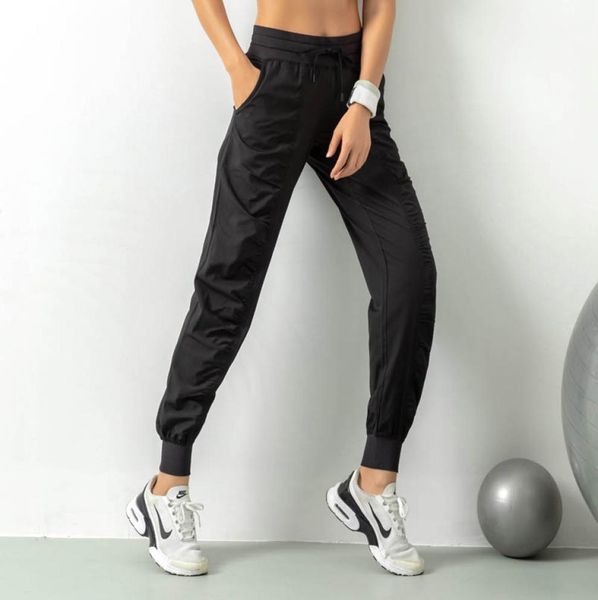 

fashionwomen yoga studio pants ladies quickly dry drawstring running sports trousers loose dance studio jogger girls yoga pants g9718903, White;red