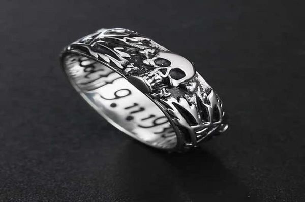 

cluster rings stainless steel men domineering skull devil punk gothic simple for biker male boy jewelry creativity gift whole 4387091, Golden;silver