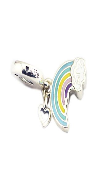 

authentic 925 sterling silver bead enamel rainbow of love hanging charms fit original brand charm bracelets diy fashion jewelry2978556, Black