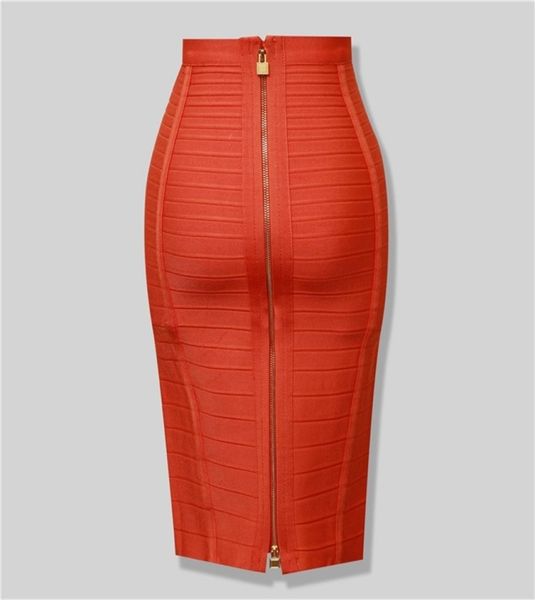 

black red blue orange zipper bodycon rayon bandage skirt day party pencil skirt t2007129761000
