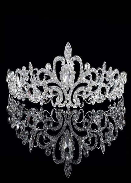 

shining beaded crystals wedding crowns 2019 bridal crystal veil tiara crown headband hair accessories party wedding tiara 6005850, Silver