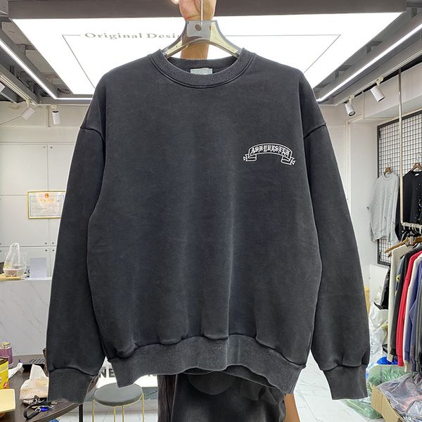 

men's hoodies sweatshirts streetwear style sweatshirt men women quality vintage wash creative abstract scroll print hoodie hip hop plus, Black
