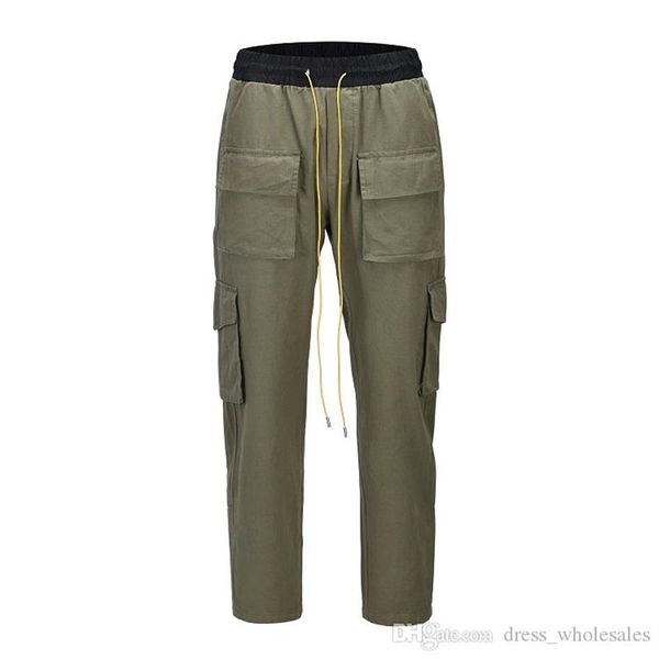 

rhude cargo pants for men women cotton harem fashion designer sweatpants fashion casual loose pants xsq229v, Black