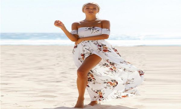 

chiffon long dress women off shoulder maxi dresses white beach summer dress boho style4846504, Black;gray