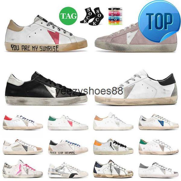 

luxury fashion designer casual shoes do old dirty white trainers flat platform loafers superstar italy brand ball star leather, Black