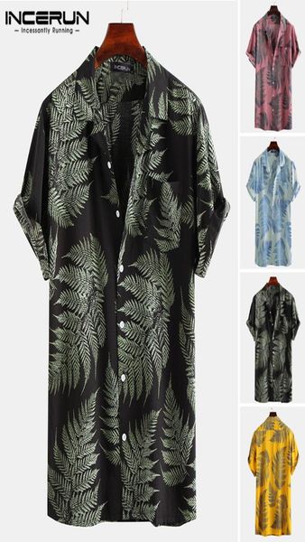 

men039s casual shirts incerun fashion printed hawaiian shirt men short sleeve 2021 lapel beach tropical streetwear holiday butt4369107, White;black