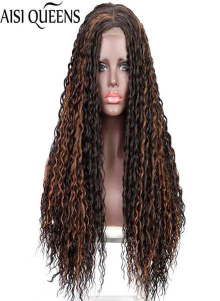 

synthetic wigs aisi queens long curly wig for women black mixed brown middle part hairline high temperature fiber9494823