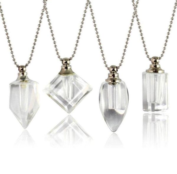 

pendant necklaces 2pcs clear crystal vials urn jewelry cremation necklace for ashes2088989, Silver