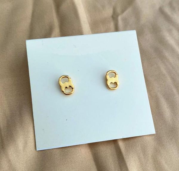 

ladies fashion street figure 8 buckle stud small exquisite polished earrings party allmatch gift3952857, Golden;silver
