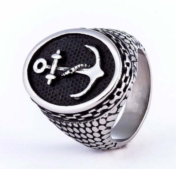 

fashion punk jewelry 316l stainless steel knuckles anchor mens rings for mentitanium biker silver skull ring men4105793
