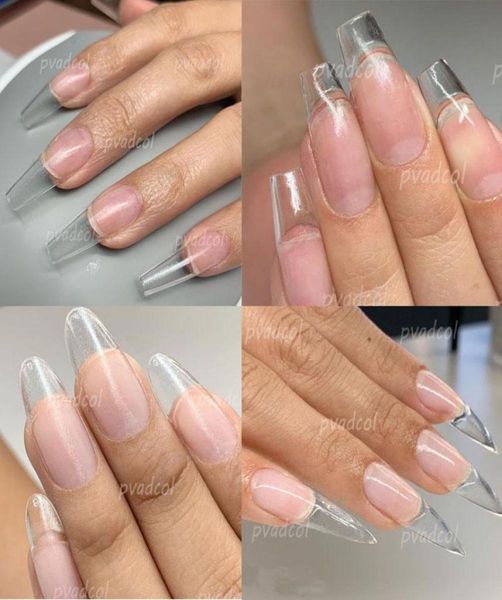 

false nails gel x long coffin stiletto full cover sculpted extension system nail tips 240pcsbag1926207, Red;gold