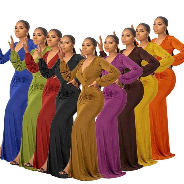 

casual long sleeves pure color womens dress, Black;gray