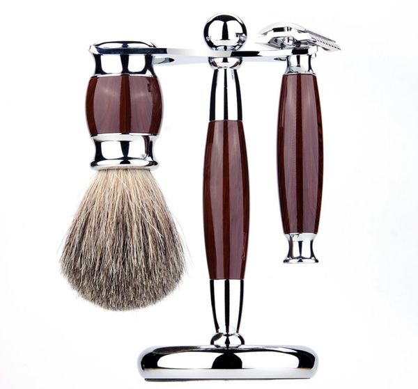 

men039s resin vintage razors set beard brush metal alloy badger hair household face brushes shaving barber tools no blade 00879013374