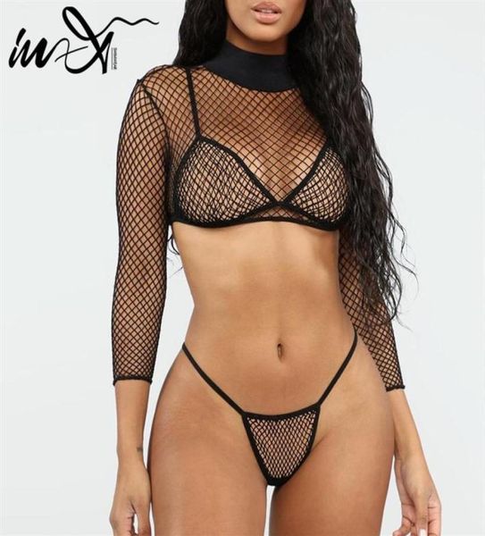 

inx long sleeve crop mesh bikini 2019 micro bikini high cut swimsuit female plus size swimwear 3 pieces bathing suit332a9617064