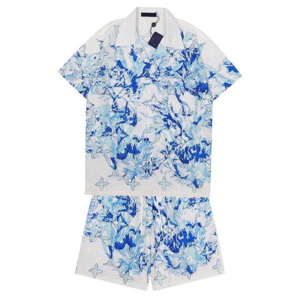 

designer shirt mens printed short-sleeved shirt bowling shirt hawaii floral casual shirts men slim fit short sleeve dress hawaiian258u, White;black