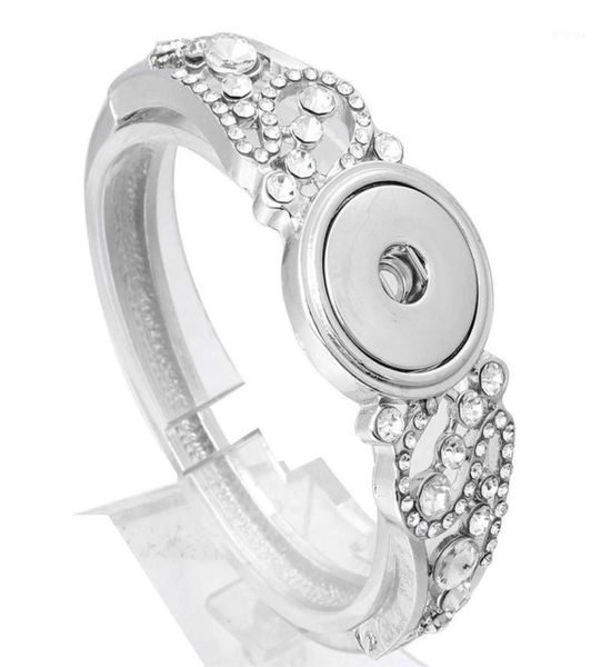 

charm bracelets snap bracelet diy charms crystal bangles with flower fit 18mm buttons for women jewelry ze37312106603, Golden;silver