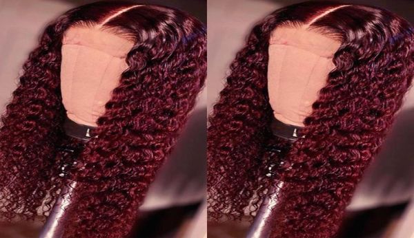 

150 high density front wig baby hair for women ynthetic wigs orange color red long curly hair middle part heat resistant8755767, Black