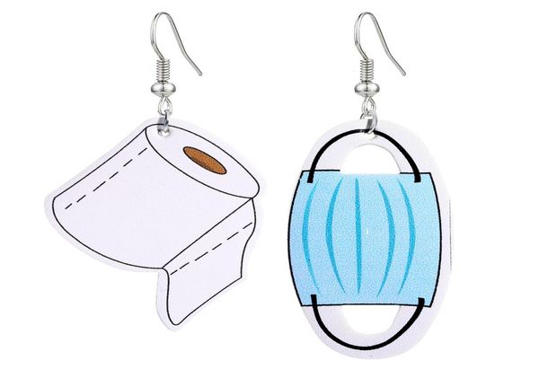 

leather toilet paper earring charm for women girls unique design creative personality funny earrings fashion jewelry gifts5497108, Golden