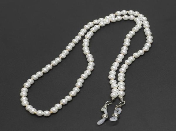 

fashion white small pearl beaded eyeglass chain sunglass holder strap lanyard necklace9857481, Silver