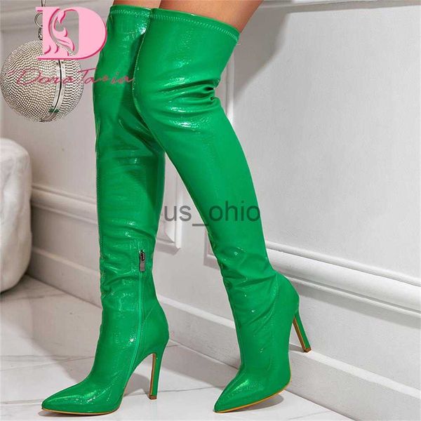 

boots brand design female thin high heels over the knee boots fashion zip solid thigh high boots women 2023 party woman shoes j230811, Black