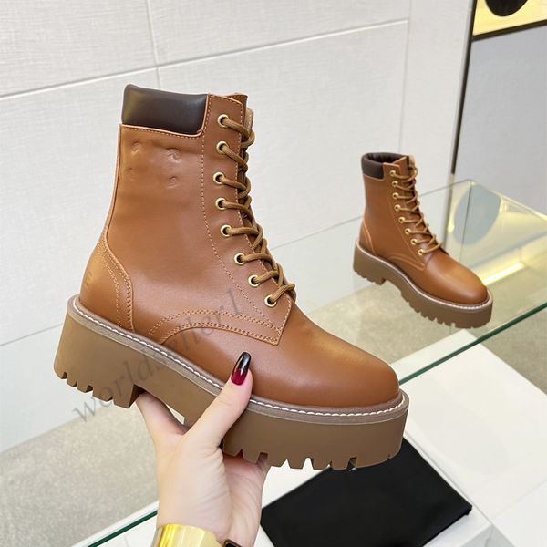 

women's bulky triomphe patch lace up boots bulky boot suede calfskin canvas combat booties in black shiny bull leather embossing beige