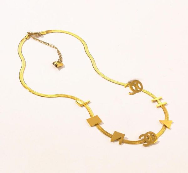 

womens necklace choker chain 18k gold plated stainless steel designer letter necklaces pendant statement fashion wedding jewelry a3239280, Silver