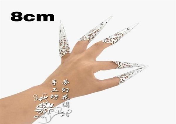 

of guanyin nails zhen huan preach armor set ancient indian peacock belly dance shows long fingernails set of 8 cm61430311771340, Red;gold