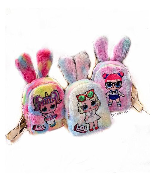 

new kids toys designer girl dolls plush backpack with light girls cartoon rabbit ear bags backpacks christmas gifts bags dhl 2635499