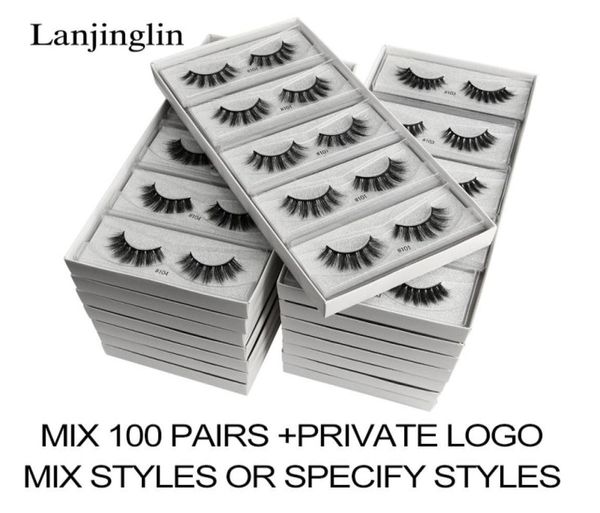 

lanjinglin whole 1020304050100 pairs bulk 3d faux mink lashes natural long false eyelashes thick fluffy volume eyelash5749817
