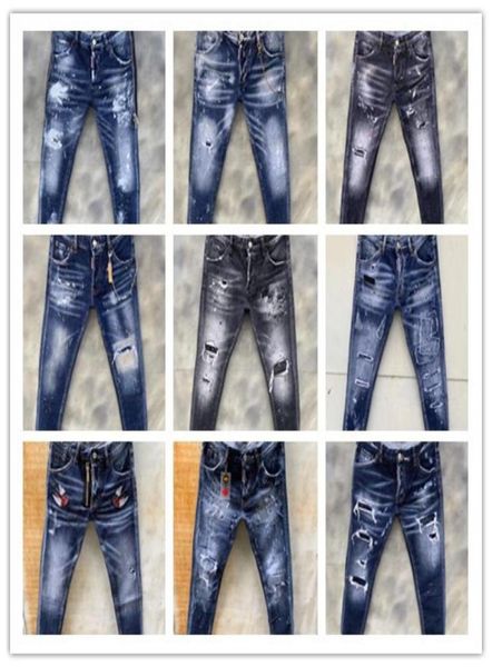 

2021 men039s designer men039s jeans tights spray paint retro blue straight jeans fashion allmatch hip hop streetwear high q3906072