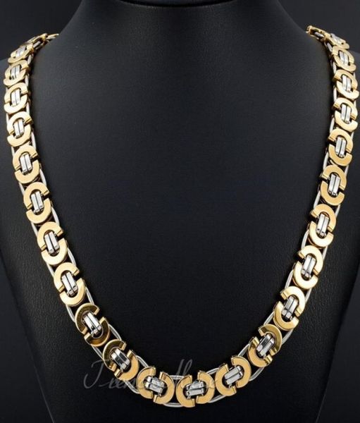 

with lobster clasp jewelry 8mm 24039039 gold silver stainless steel flat byzantine curb link necklace chain for friends holi5590528