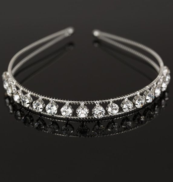 

yfjewe fashion romantic wedding bride accessories hair jewelry hair wear women wedding tiara headbands girl gift whole h0303632026, Silver