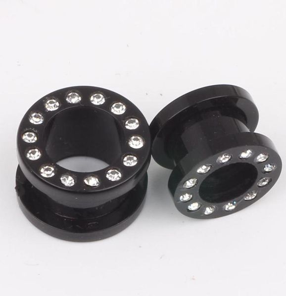 

ear piercing f39 50pcslot mix312mm arylic body piercing jewelry uv black crystal ear plug flesh tunnel7166199, Silver