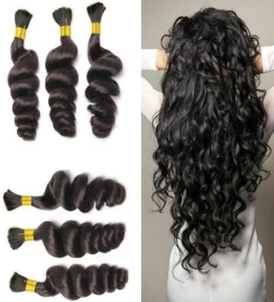 

loose wave bulk human hair for braiding unprocessed braids hair bulks no weft5829829, Black