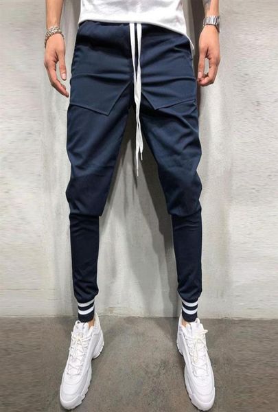 

men joggers pants athletic sweatpants gym workout slim cotton harem cargo p28129485300, Black
