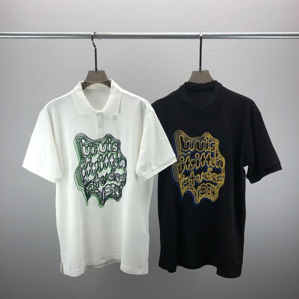 

men's plus tees & polos round neck embroidered and printed polar style summer wear with street pure cotton t-shirts 525, Black