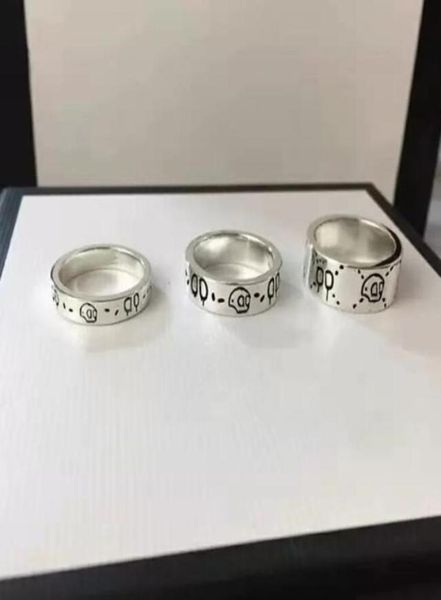 

designer designed titanium steel ring fashion jewelry men039s and women039s skulls retro ring width 3mm9mm8869106, Silver