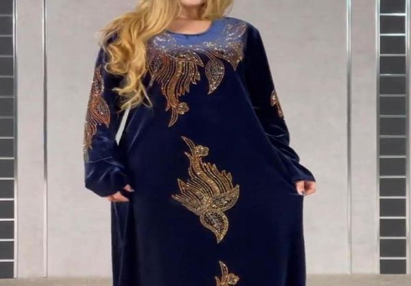

ethnic clothing plus size velvet evening dresses for women 2021 winter long sleeve kaftan maxi dress abaya dubai turkey muslim afr4520398, Red